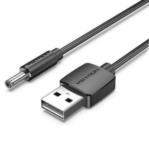 Cable Conversor USB Vention CEXBD/ USB Macho - DC 5.5mm Macho/ 50cm/ Negro [0]