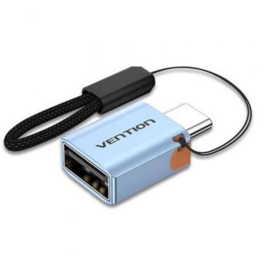 Adaptador OTG USB 3.1 Vention CUBH0/ USB Tipo-C Macho - USB Hembra/ Azul [0]