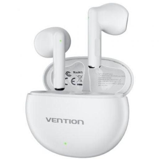 Auriculares Bluetooth Vention ELF 06 NBKW0 con estuche de carga/ Autonomía 6h/ Blancos [0]