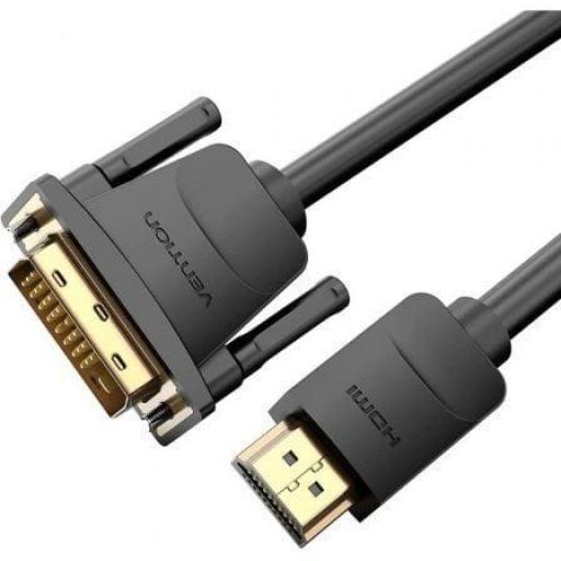 Cable Conversor Vention ABFBF/ DVI Macho - HDMI Macho/ 1m/ Negro [0]