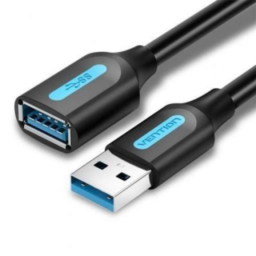 Cable Alargador USB 3.0 Vention CBHBD/ USB Macho - USB Hembra/ 5Gbps/ 50cm/ Negro [0]