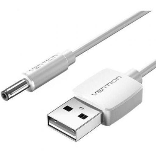 Cable Alimentación Vention CEYWF/ USB-A Macho - DC 5.5mm Macho/ 1m/ Blanco [0]