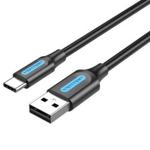 Cable USB 2.0 Tipo-C Vention COKBC/ USB Macho - USB Tipo-C Macho/ Hasta 60W/ 480Mbps/ 25cm/ Gris [0]