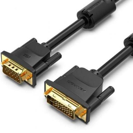 Cable Conversor Vention EACBF/ DVI Macho - VGA Macho/ 1m/ Negro [0]