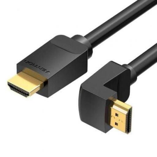 Cable HDMI 2.0 4K Acodado Vention AAQBF/ HDMI Macho - HDMI Macho/ 1m/ Negro [0]
