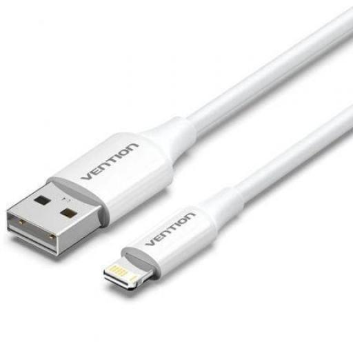 Cable USB 2.0 Lightning Vention LAIWF/ USB Macho - Lightning Macho/ 480Mbps/ 1m/ Blanco [0]
