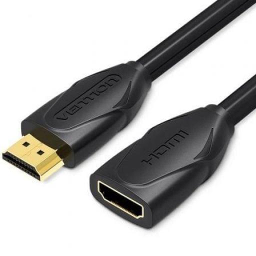 Cable Alargador HDMI Vention VAA-B06-B100/ HDMI Macho - HDMI Hembra/ 1m/ Negro [0]