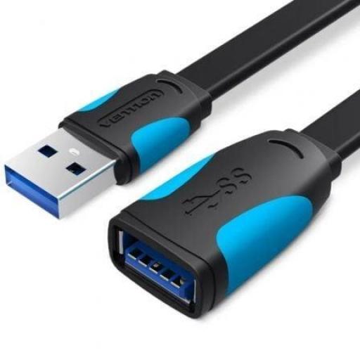 Cable Alargador USB 3.0 Vention VAS-A13-B100/ USB Macho - USB Hembra/ 5Gbps/ 1m/ Negro y Azul [0]