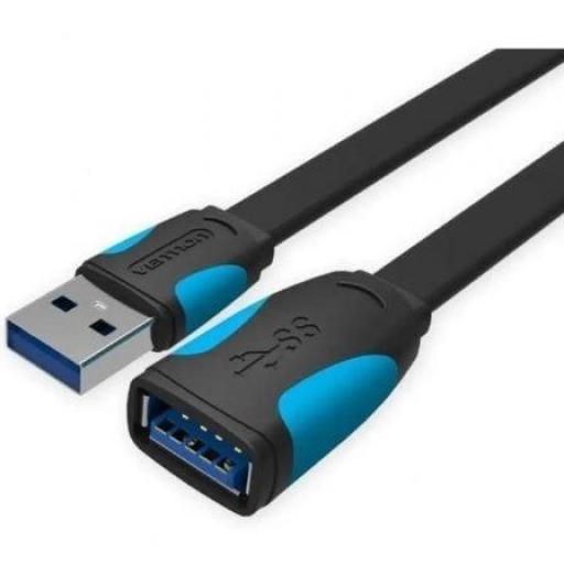 Cable Alargador USB 3.0 Vention VAS-A13-B200/ USB Macho - USB Hembra/ 5Gbps/ 2m/ Negro y Azul [0]