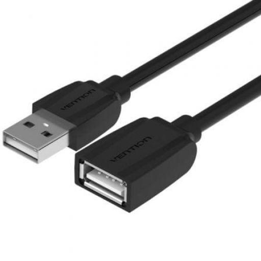 Cable Alargador USB 2.0 Vention VAS-A44-B050/ USB Macho - USB Hembra/ 50cm/ Negro [0]