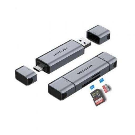 Lector de Tarjetas Externo Vention CLKB0/ USB 3.0 y USB Tipo-C [0]