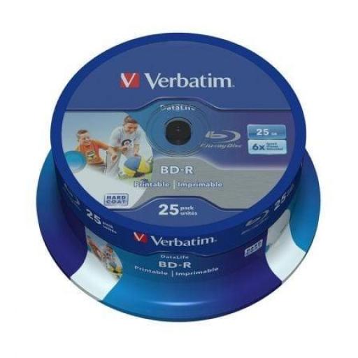 Blue-Ray BD-R Verbatim 43811 Imprimible 6X/ Tarrina-25uds [0]