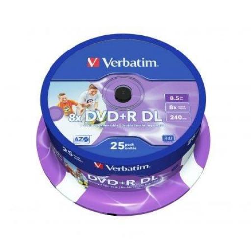 DVD+R Doble Capa Verbatim 8X/ Tarrina-25uds [0]