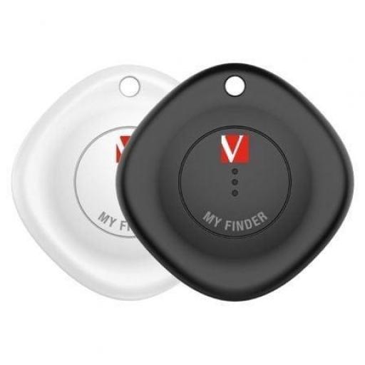 Localizador Verbatim My Finder Bluetooth Tracker MYF-02 compatible con Apple/ Incluye Llavero y Pila/ Negro y Blanco/ Pack de 2 [0]
