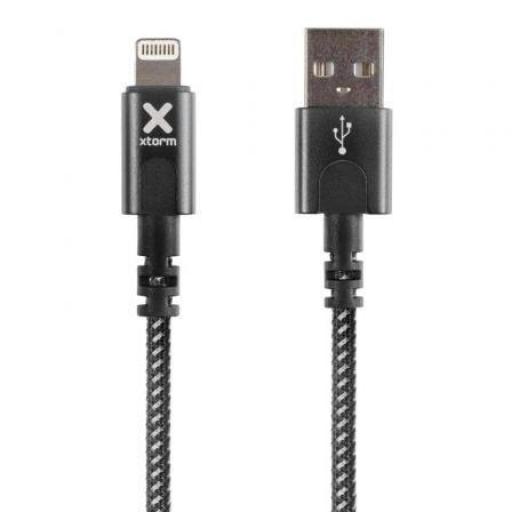 Cable USB 2.0 Lightning Xtorm CX2021/ USB Macho - Lightning Macho/ Hasta 12W/ 480Mbps/ 3m/ Negro [0]