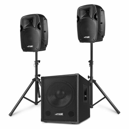 CONJUNTO DE ALTAVOCES 2.1 - 700 WATIOS CON SOPORTES - MAX MX700