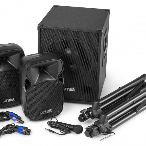 CONJUNTO DE ALTAVOCES 2.1 - 700 WATIOS CON SOPORTES - MAX MX700 [2]