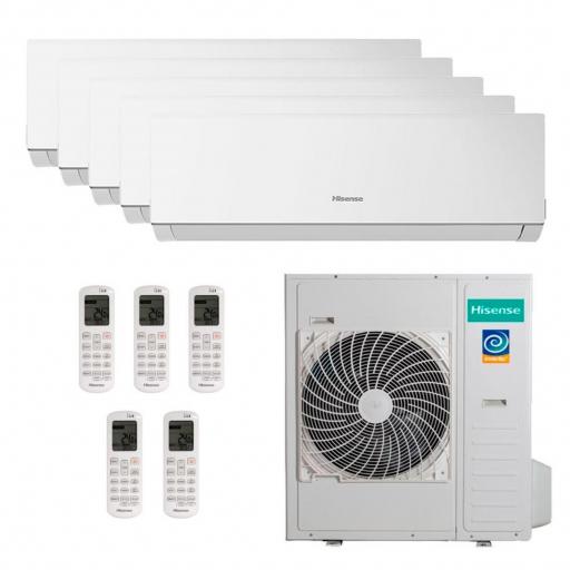 Hisense Aire Acondicionado Multisplit 5x1 5AMW125U4RTA+CF25YR04G(x3)+CF35MR04G(x2)