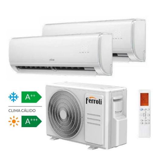 Aire Acondicionado MultiSplit 2x1 Ferroli Giada M  GIADA 9 +  GIADA 12 +  UE 18-2  WiFi