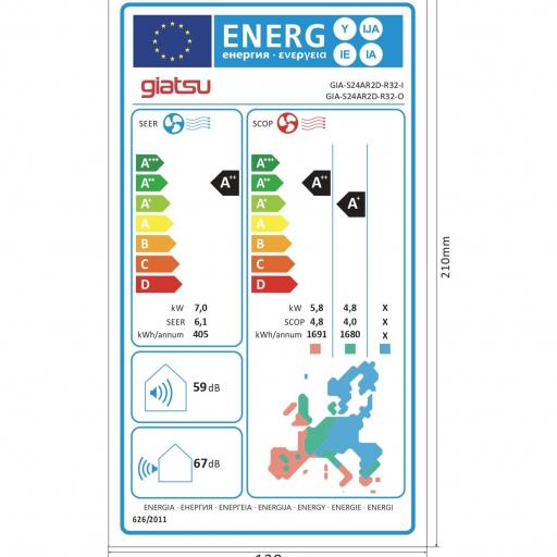 Aire acondicionado Split 1x1 Giatsu Aroma 2D GIA-S24ARD   [3]