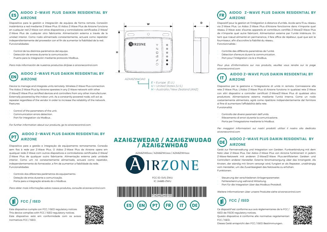 Aidoo Z-Wave Plus Daikin Residential EU (868-869 MHz)