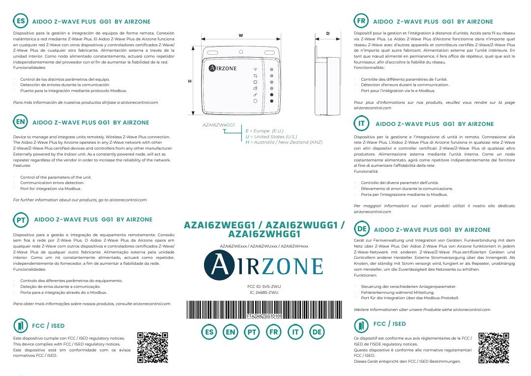 Aidoo Z-Wave Plus GG1 by Airzone EU (868-869 MHz)