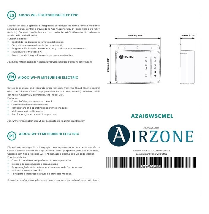 AIDOO CONTROL WI-FI MITSUBISHI ELECTRIC a