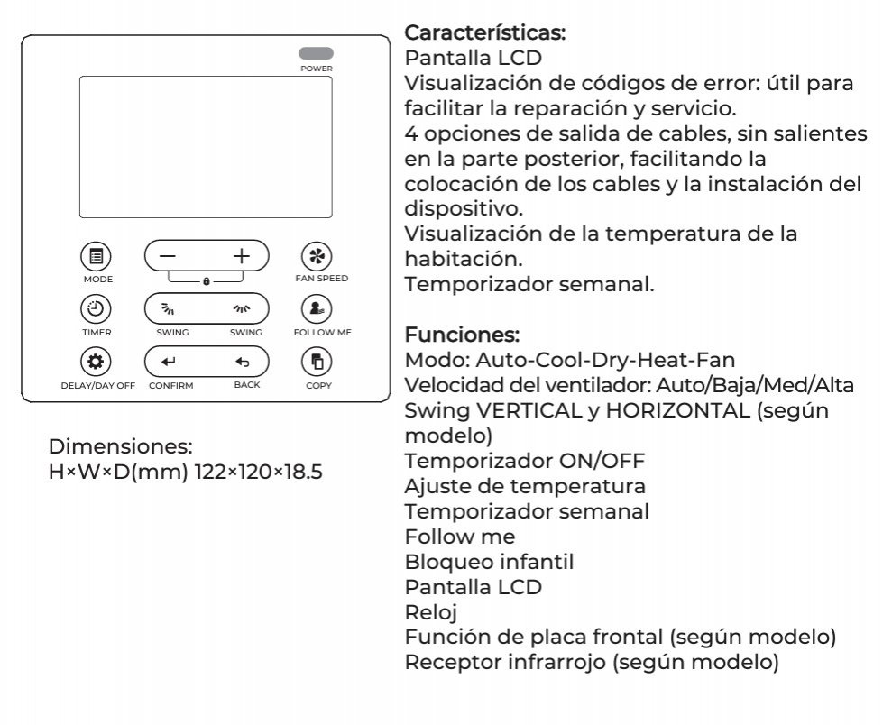 CARACTERISTICAS Johnson JCRL120P KLIMANTIA