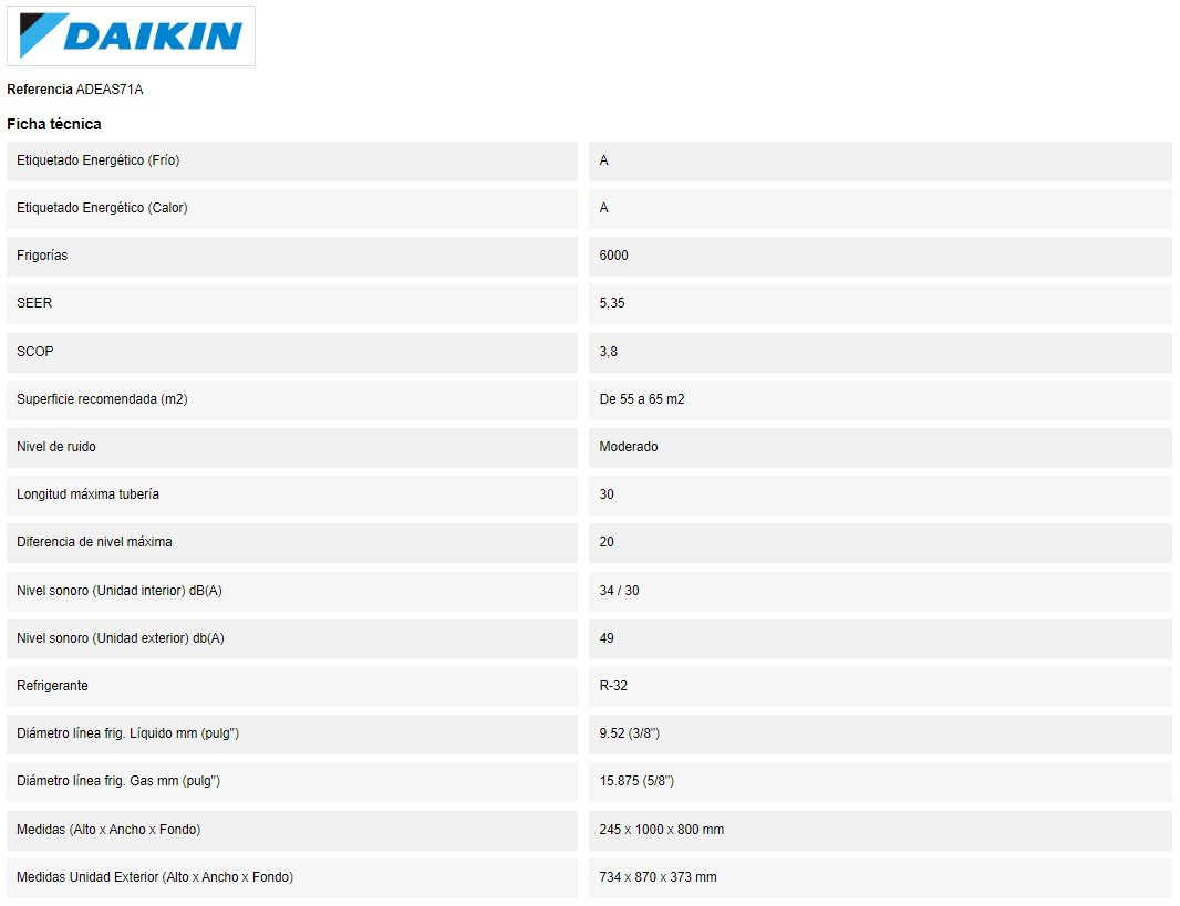 Daikin ADEAS71A  DET 1