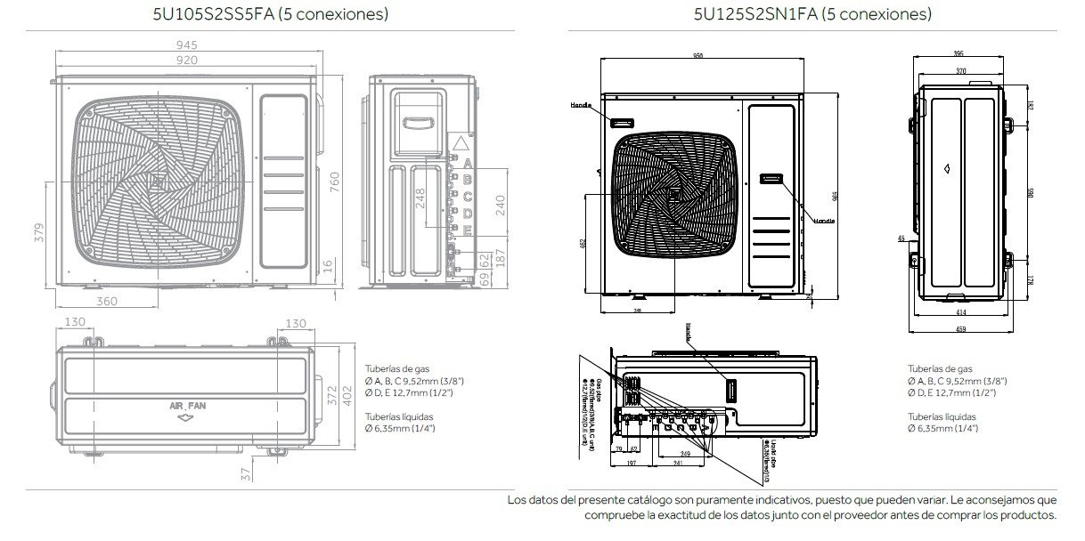 Aire Acondicionado MultiSplit 5x1 Haier 5U105S2SR2FA+25+25+25+25+35 c