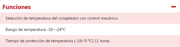 FUNCIONES Arcón congelador JRA345DPROD KLIMANTIA