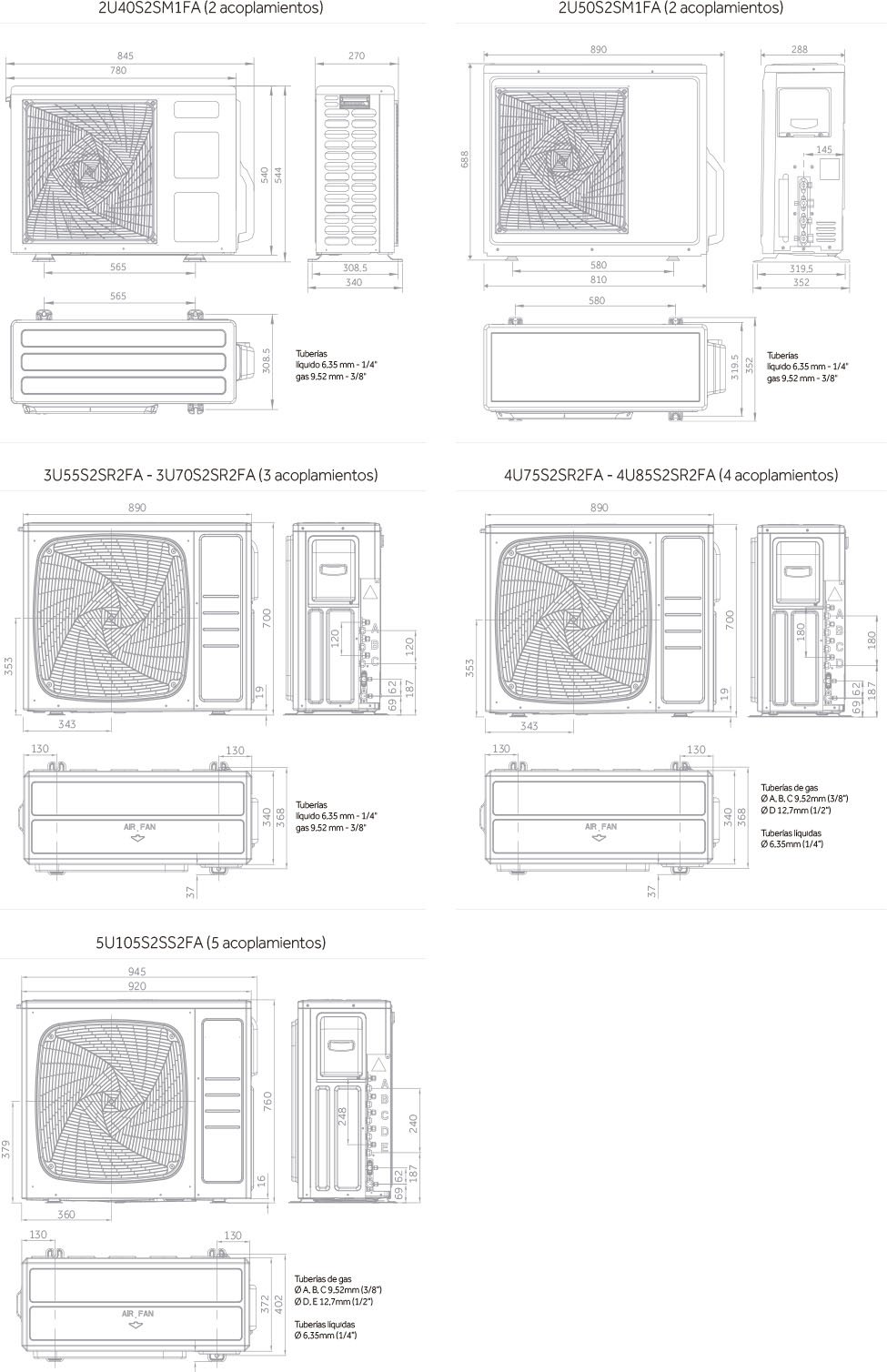 HAIER 2U40S2SM1FA + GEOS R 25 + 25 R32 ext esquema