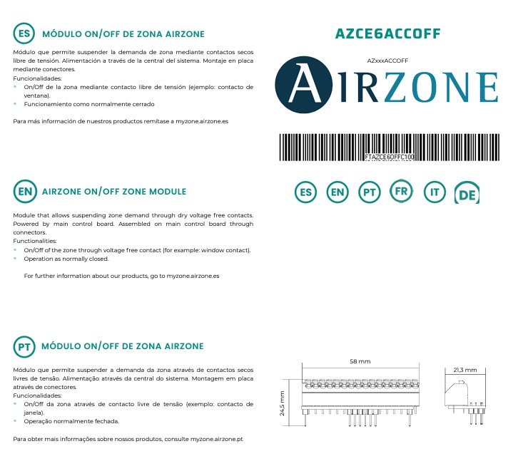 Módulo ON/OFF de zona Airzone 8Z (CE6) 2