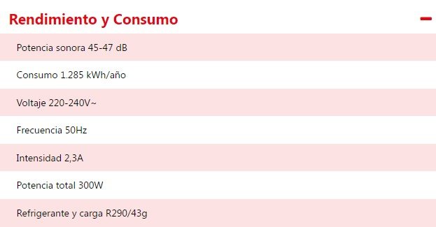 RENDIMIENTO Arcón congelador JRA345DPROD KLIMANTIA