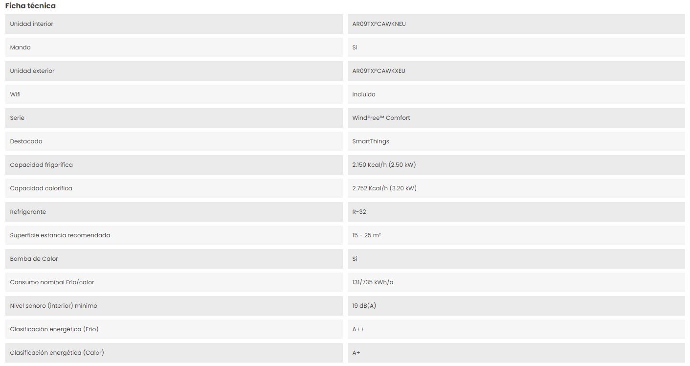 DETALLES DEL PRODUCTO SAMSUNG F-AR09NXT SPLIT WINDFREE COMFORT KLIMANTIA 1