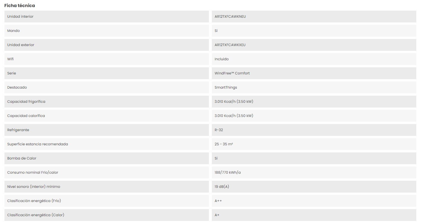 DETALLES DEL PRODUCTO SAMSUNG F-AR12NXT SPLIT WINDFREE COMFORT KLIMANTIA 1