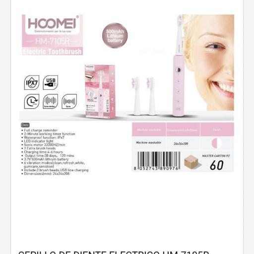 Cepillo de dientes electrónico recargable Hoomei 7105R