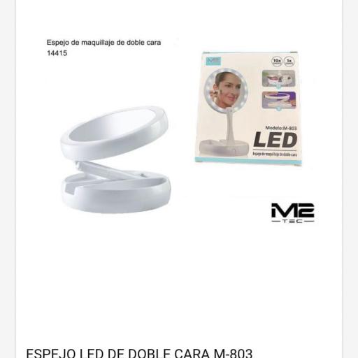 Espejo de doble cara con luz led 