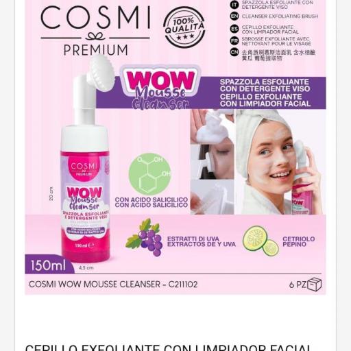 Cosmi Cepillo exfoliante con limpiador facial.Uva-Pepino.Ref.211102