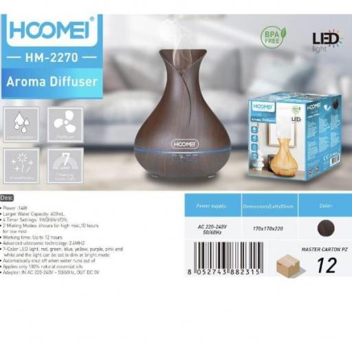 Difusor de aromas eléctrico Hoomei 2270 con luces led 