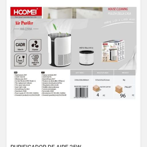 Purificador de aire Hoomei 2299A