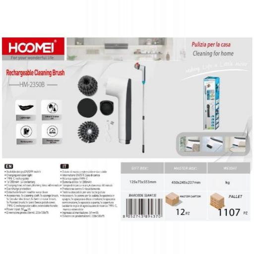 Cepillo eléctrico de limpieza recargable Hoomei 2350B