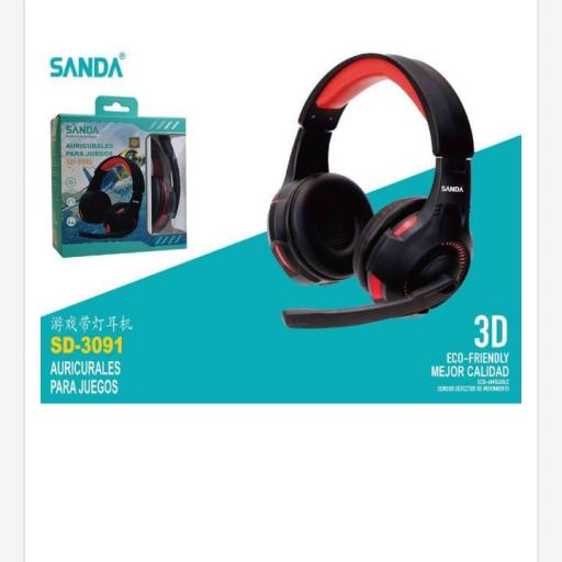 Auriculares gamer con cable y micrófono Sanda 3091