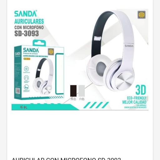 Auricular Sanda 3093 con cable y micrófono [0]