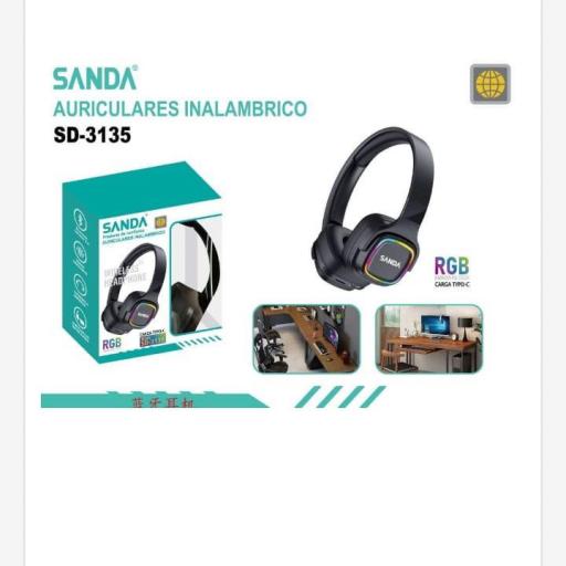 Auriculares inalámbricos con luces RGB Sanda 3135