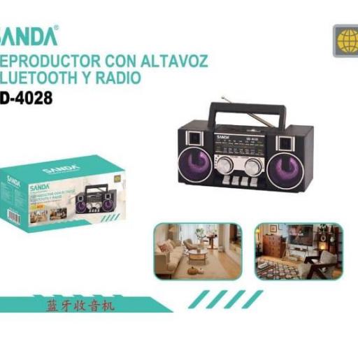 Reproductor con altavoz bluetooth y radio Sanda 4028