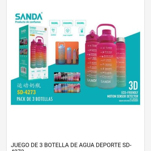 Botella deportiva 3 en 1 Sanda 4273