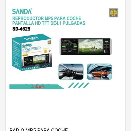 Reproductor MP5 para coche con pantalla de 4.1" Sanda 4625