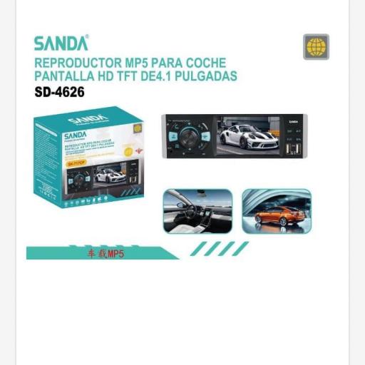 Reproductor MP5 para coche con pantalla de 4.1" Sanda 4626