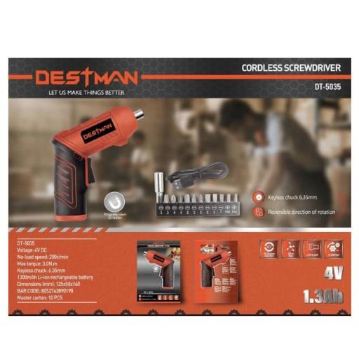 Destornillador inalámbrico Destman 5035  4V 1.3Ah [0]